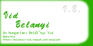 vid belanyi business card